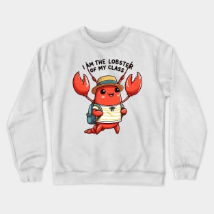 Funny School Lobster with Backpack Crewneck Sweatshirt